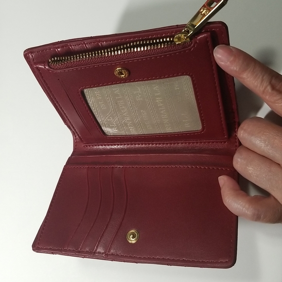 NWT Lauren Ralph Lauren Carrington New Compact Leather Wallet In Red - Picture 4 of 12
